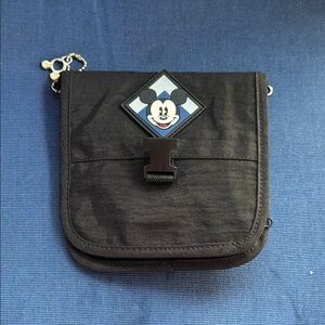 Disney Black Messenger Bag Durable Fabric Front Flap